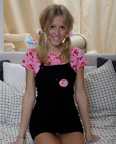 Kelsie in pig tales little girl outfit