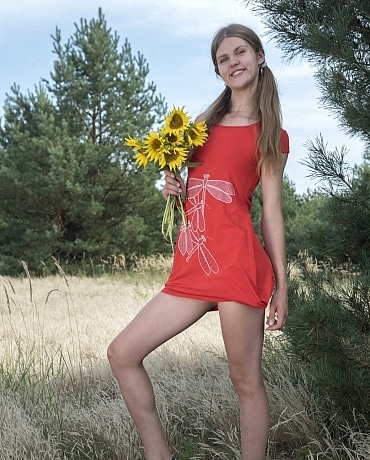Rosa gets naked in the woods