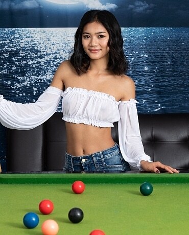 Yori playing pool getting naked 