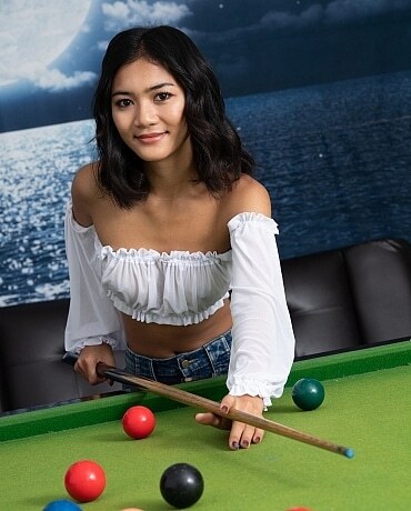 Yori playing pool getting naked 