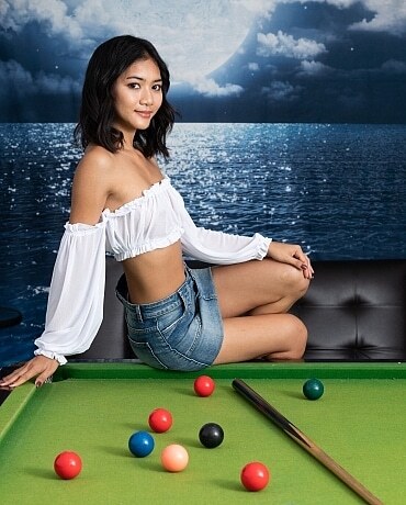 Yori playing pool getting naked 