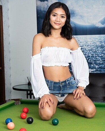 Yori playing pool getting naked 