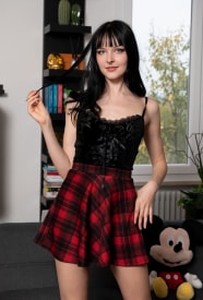 Amelia in sexy Plaid skirt 